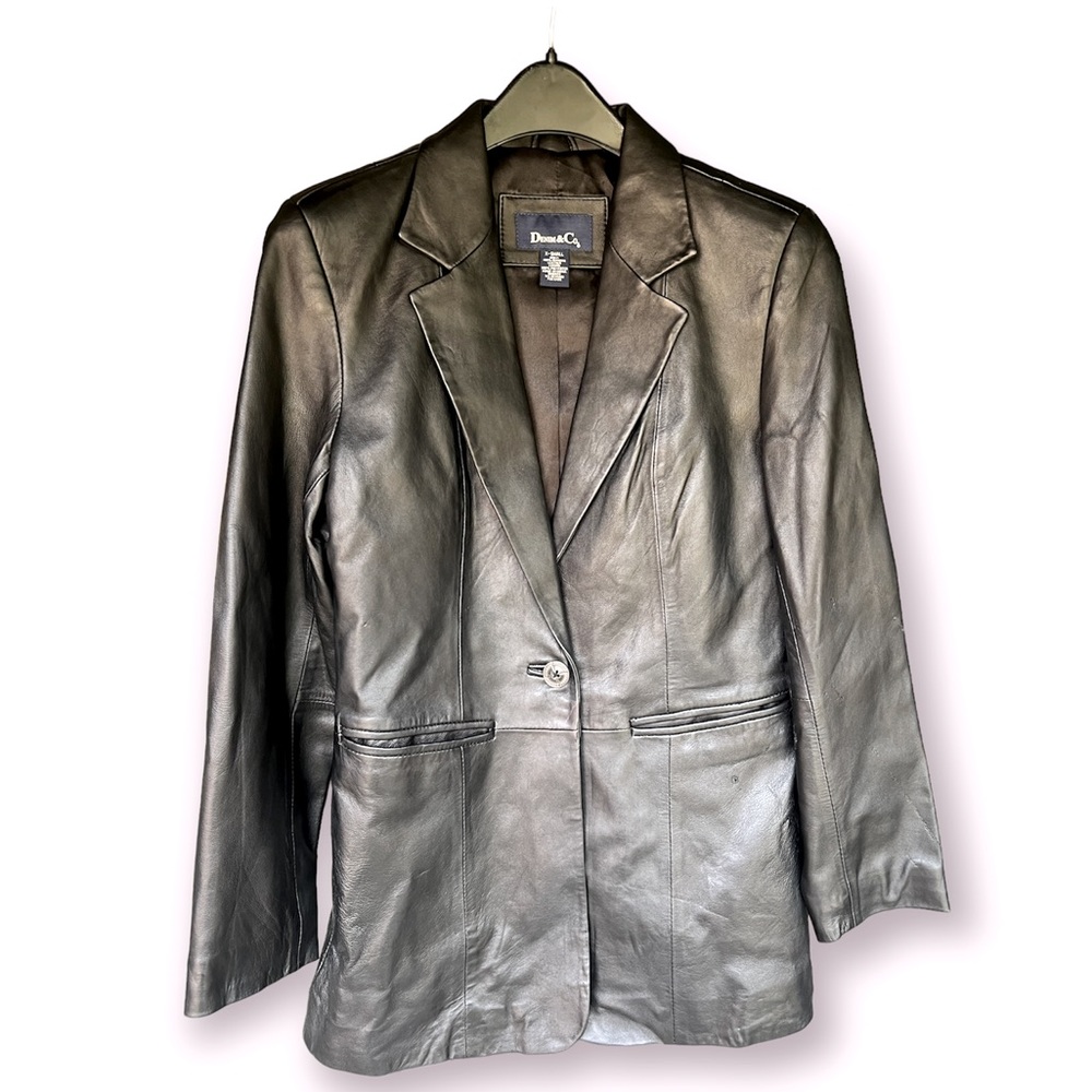 Vintage Denim & Co Leather Jacket- Black XS